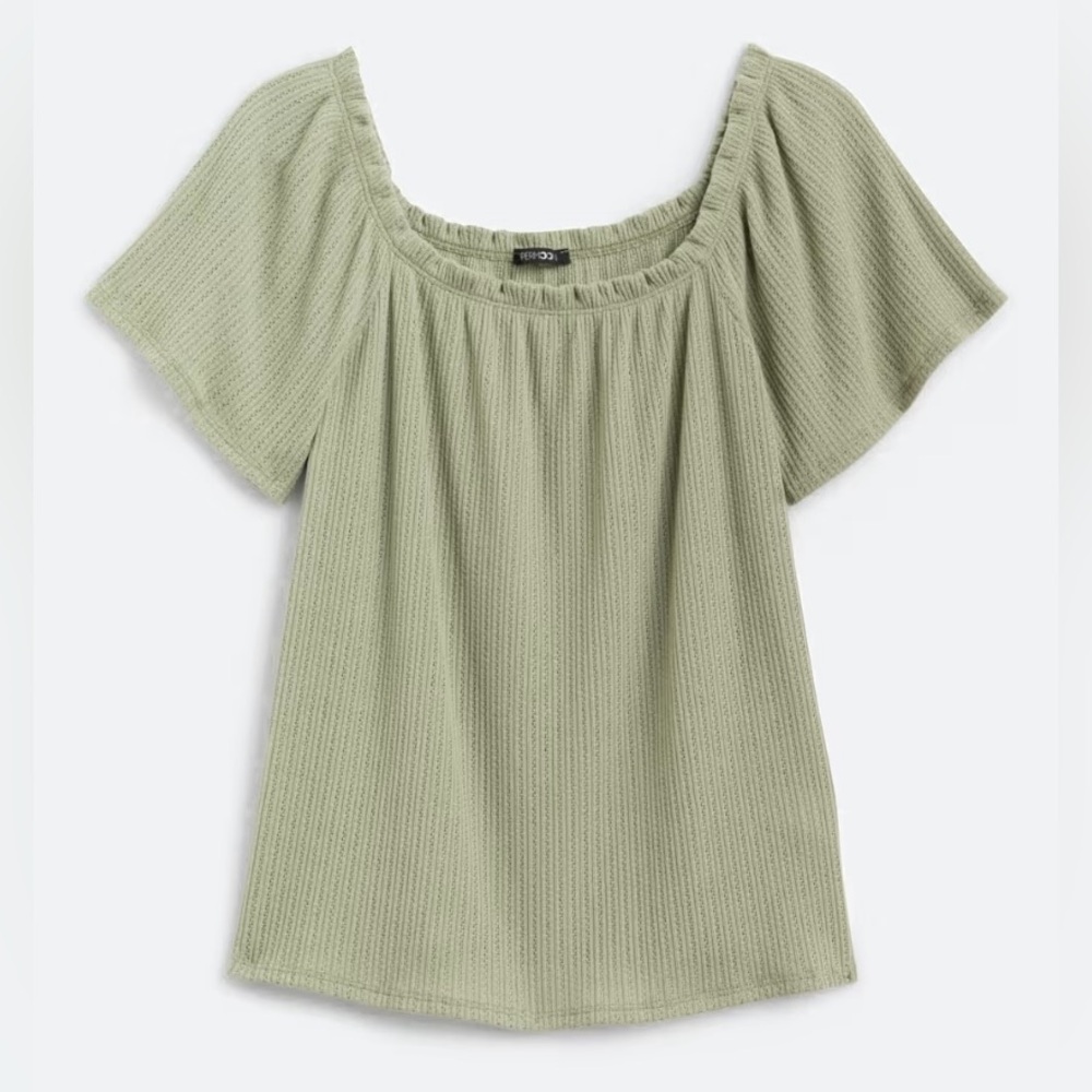 Papermoon Light Green Textured Blouse